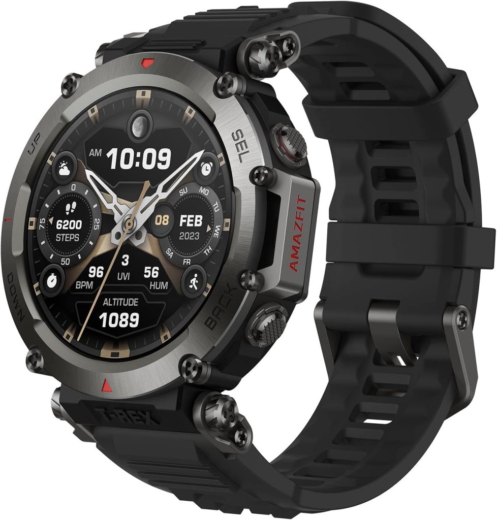 Amazfit T-Rex Ultra Smart Watch for Men, 20-Day Battery Life, 30m Freediving, Dual-Band GPS Offline Map Support, Mud-Resistant 100m Water-Resistant, Military-Grade Outdoor GPS Sports Watch, Black Amazfit T-Rex Ultra Smart Watch for Men, 20-Day Battery Life, 30m Freediving, Dual-Band GPS Offline Map Support, Mud-Resistant 100m Water-Resistant, Military-Grade Outdoor GPS Sports Watch, Black