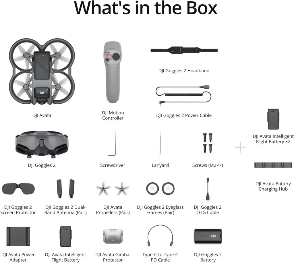 DJI Avata Pro-View Combo (DJI Goggles 2) + Fly More Kit - FPV Drone UAV Quadcopter with 4K Video, 2 More Batteries, and a Charging Hub for Up to 36-Min Flight Time, Super-Wide 155° FOV DJI Avata Pro-View Combo (DJI Goggles 2) + Fly More Kit - FPV Drone UAV Quadcopter with 4K Video, 2 More Batteries, and a Charging Hub for Up to 36-Min Flight Time, Super-Wide 155° FOV