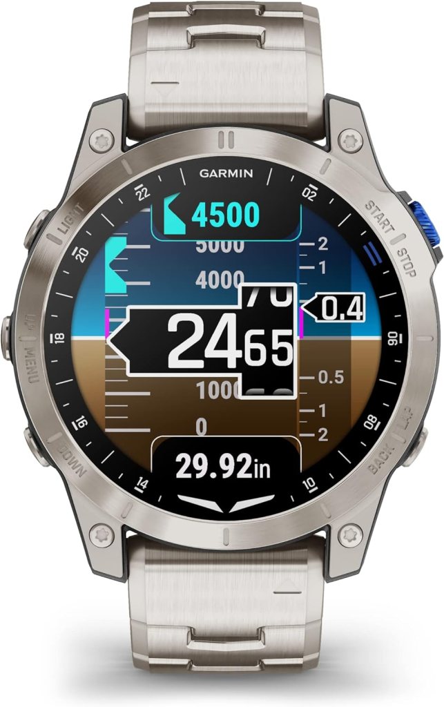 Garmin D2™ Mach 1, Touchscreen Aviator Smartwatch with GPS Moving Map, Aviation Weather, Health and Wellness Features and More, Vented Titanium Bracelet Garmin D2™ Mach 1, Touchscreen Aviator Smartwatch with GPS Moving Map, Aviation Weather, Health and Wellness Features and More, Vented Titanium Bracelet