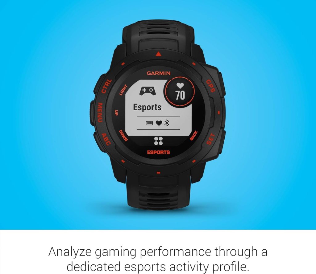 Garmin Instinct, Rugged Outdoor Watch with GPS, Features Glonass and Galileo, Heart Rate Monitoring and 3-Axis Compass, Graphite