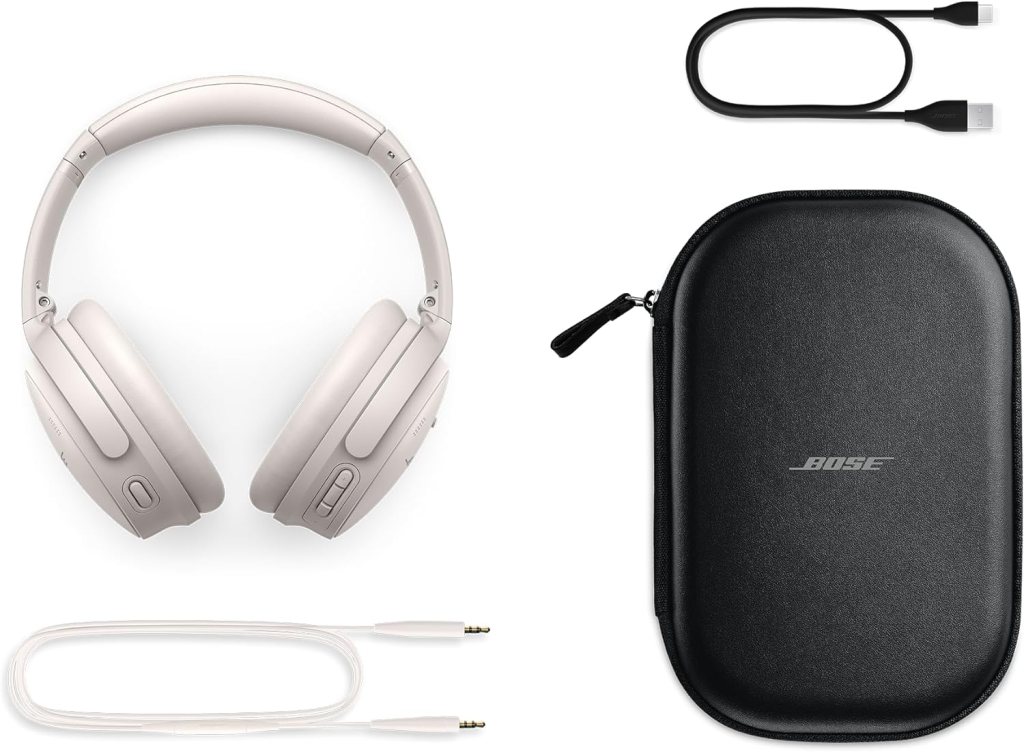 New Bose QuietComfort Wireless Noise Cancelling Headphones, Bluetooth Over Ear Headphones with Up To 24 Hours of Battery Life, White