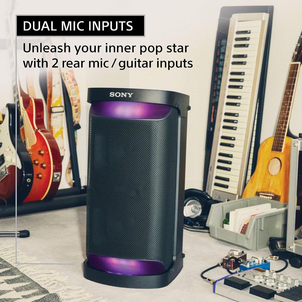 Sony SRS-XP500 X-Series Wireless Portable-BLUETOOTH-Karaoke Party-Speaker IPX4 Splash-resistant with 20 Hour-Battery,Black