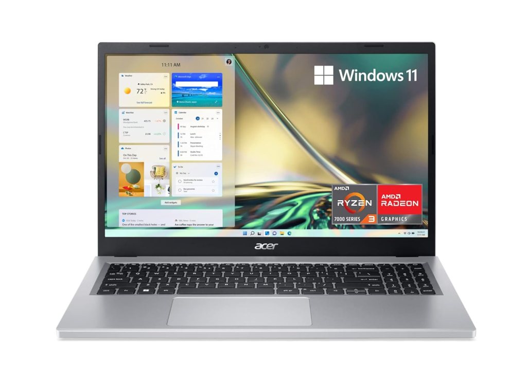 Acer Aspire 3 A315-24P-R7VH Laptop, 128GB NVMe SSD<br /> Screen: 15.6 Inches</p> <p>RAM: 8 GB</p> <p>CPU: Ryzen 3