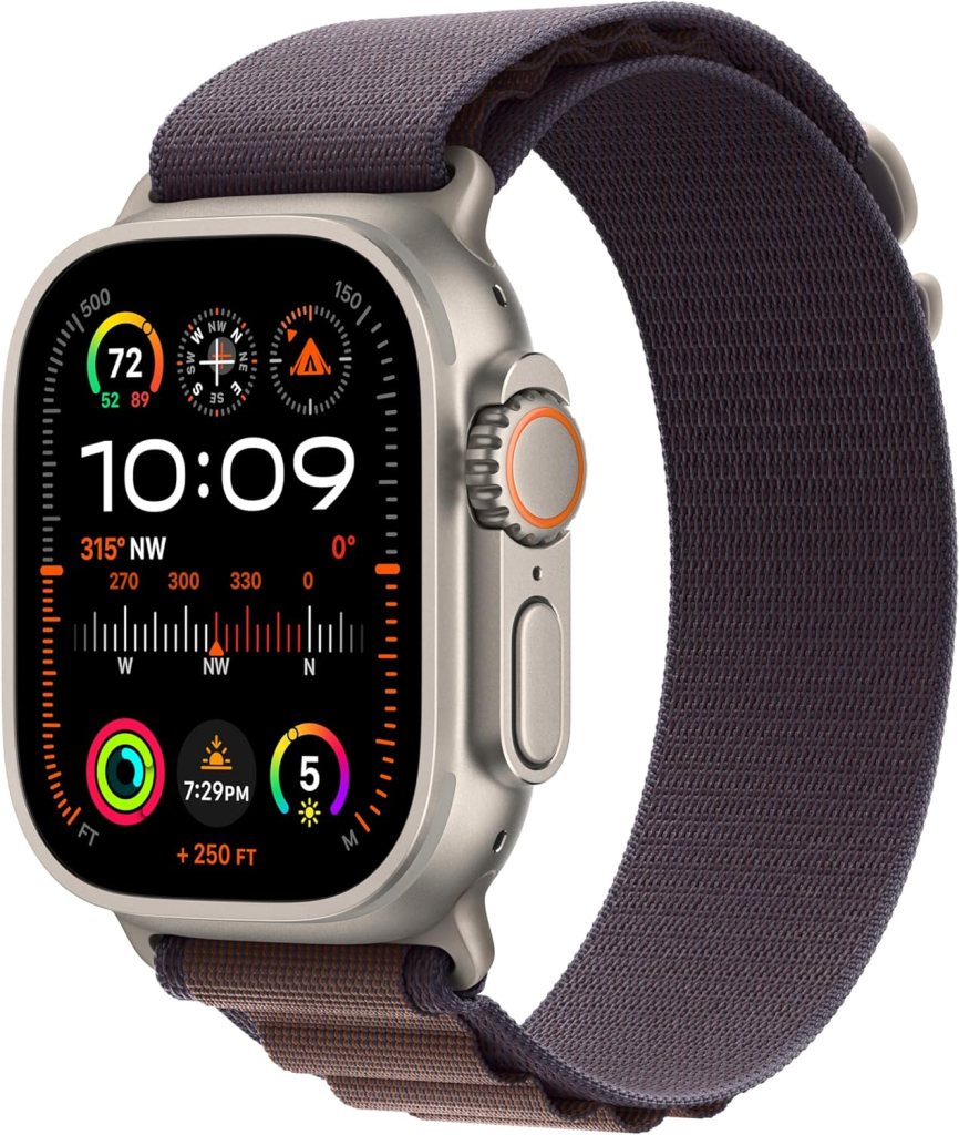 Apple Watch Ultra 2 [GPS + Cellular 49mm] Smartwatch with Rugged Titanium Case  Indigo Alpine Loop Medium. Fitness Tracker, Precision GPS, Action Button, Extra-Long Battery Life, Carbon Neutral