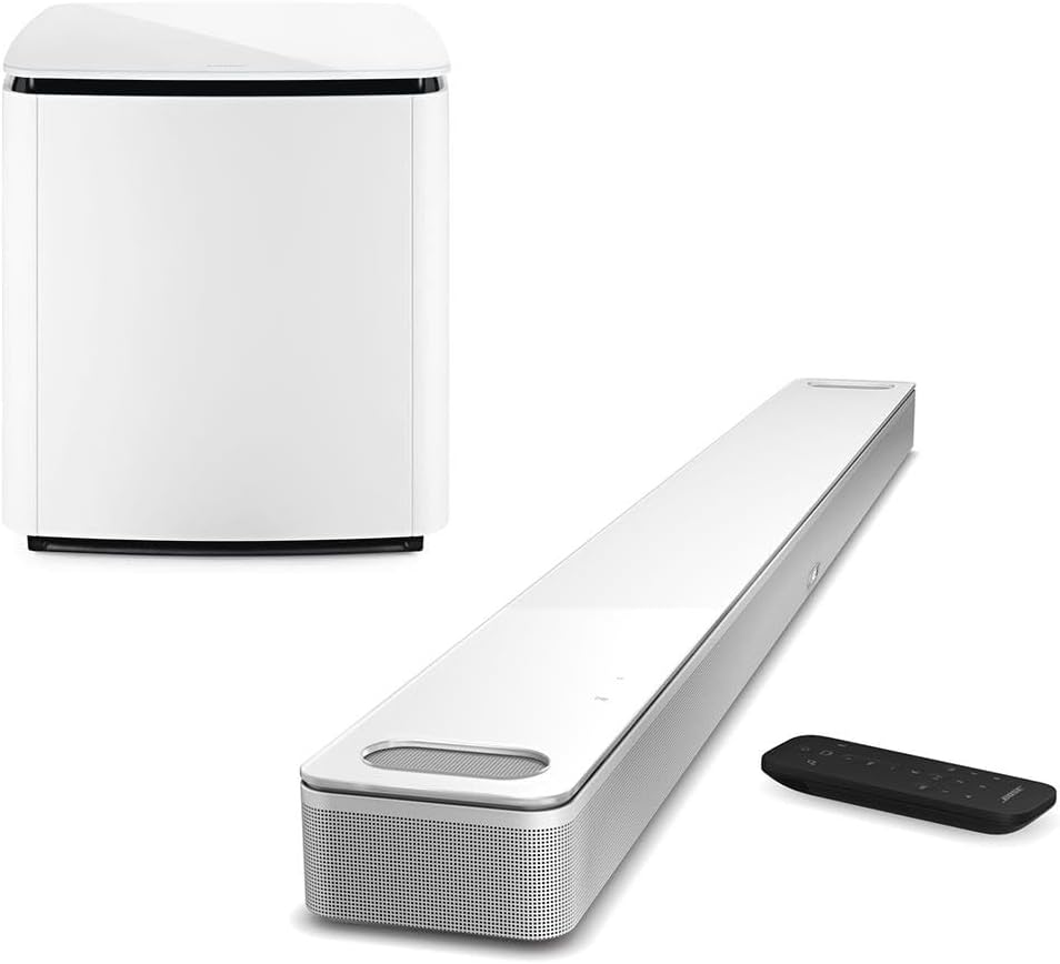Bose Smart Ultra Dolby Atmos Soundbar Speaker, White, Bundle Bass Module 700, Sound Bar for Home Audio Speaker TV Wireless, Bluetooth, WiFi, Alexa, Google and Voice Control
