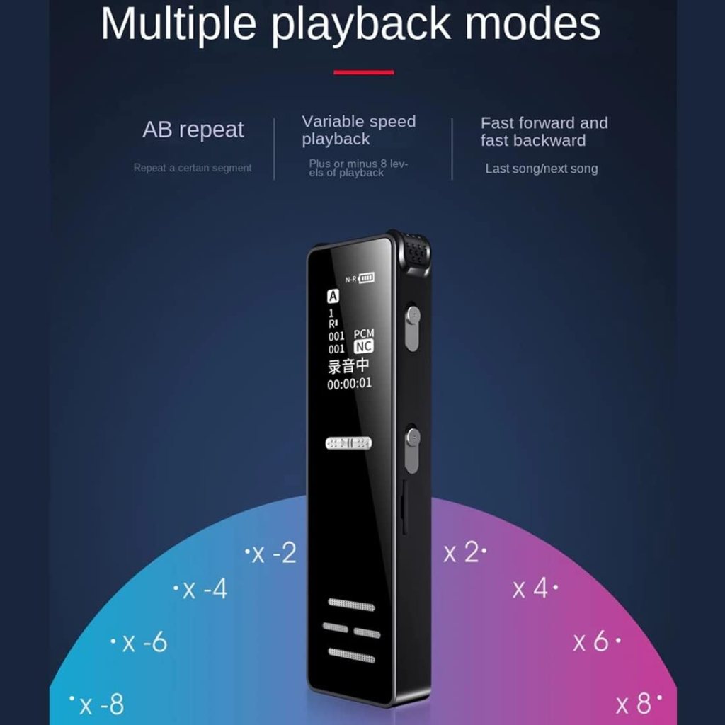 Digital Voice Activated Audio Recorder Lectures Meetings Date Time Stamp 40 Hr Battery Sound Audio Recorder Dictaphone Recording Device w/SD Card Playback,Password,Variable Speed (with 64GB SD Card)