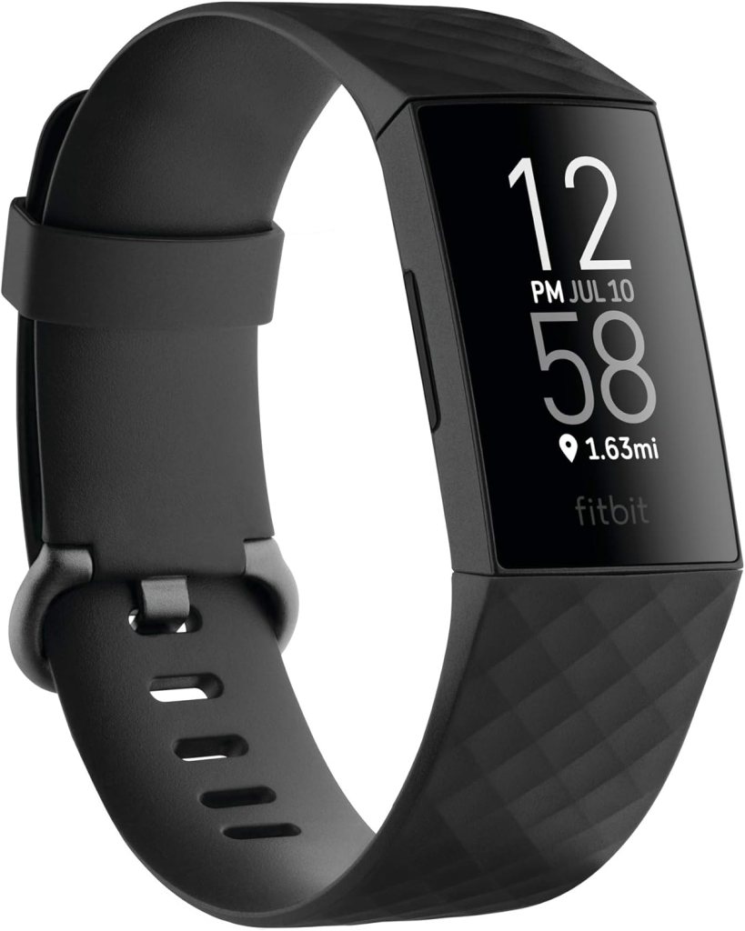 Fitbit Charge 4 Fitness and Activity Tracker with Built-in GPS, Heart Rate, Sleep  Swim Tracking, Black/Black, One Size (S L Bands Included)