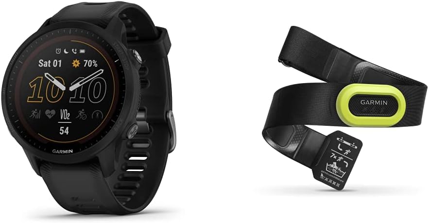 Garmin Forerunner&reg; 955 Solar, GPS Running Smartwatch with Solar Charging Capabilities, Tailored to Triathletes, Long-Lasting Battery, Whitestone