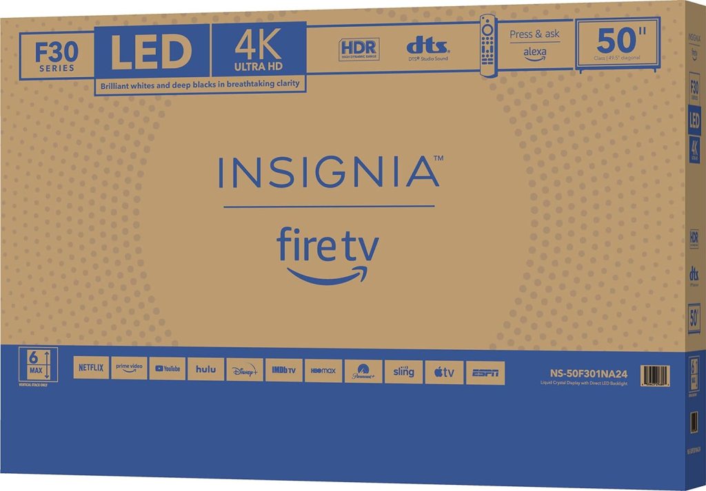INSIGNIA 50-inch Class F30 Series LED 4K UHD Smart Fire TV with Alexa Voice Remote (NS-50F301NA24, 2023 Model) INSIGNIA 50-inch Class F30 Series LED 4K UHD Smart Fire TV with Alexa Voice Remote (NS-50F301NA24, 2023 Model)