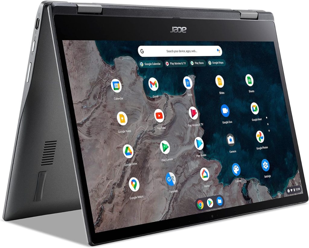 acer Chromebook Spin 513 Convertible Laptop | Qualcomm Snapdragon 7c | 13.3 FHD IPS Touch Corning Gorilla Glass Display | 4GB LPDDR4X | 64GB eMMC | WiFi 5 | Backlit KB | Chrome OS | R841T-S4ZG, Gray