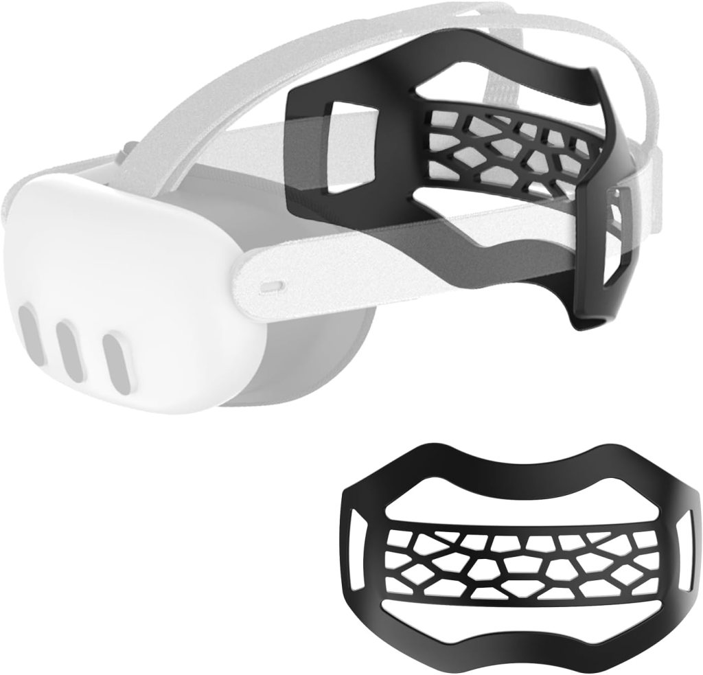 APEXINNO VR Head Strap Pad for Meta Quest 3 Headset Accessories, TPU Head Strap Cushion for Oculus Quest 3 Quest 2 Original Head Strap, Bracket for The Back of The Head Headstrap (Black-A)