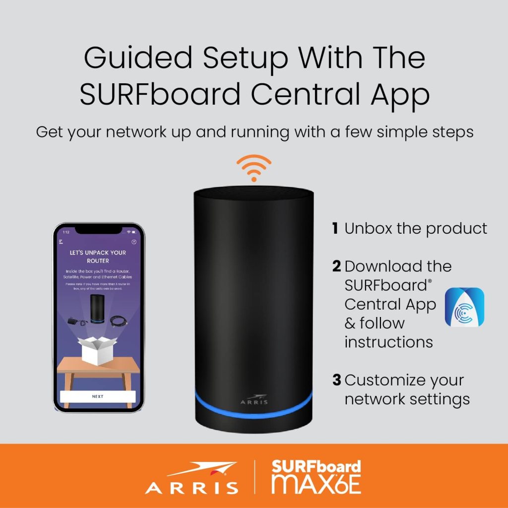 ARRIS Surfboard Thruster Wi-Fi 6E Gaming Acceleration Kit W6B | Dedicated 6GHz Band | 2.5 Gbps Port | Works with Any Wi-Fi Router/Mesh System | Optimized Connectivity for PC or Console