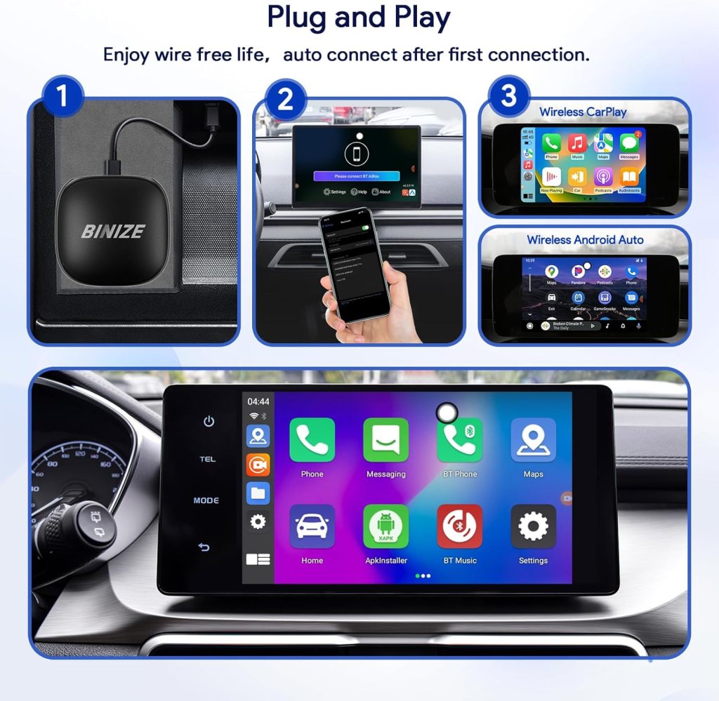 Binize Android Carplay AI Box, Carplay Video Streaming, Magic Box Carplay Streaming Device for Car,Multimedia Video Box, Built in YouTube, Netflix, Hulu, etc Binize Android Carplay AI Box, Carplay Video Streaming, Magic Box Carplay Streaming Device for Car,Multimedia Video Box, Built in YouTube, Netflix, Hulu, etc