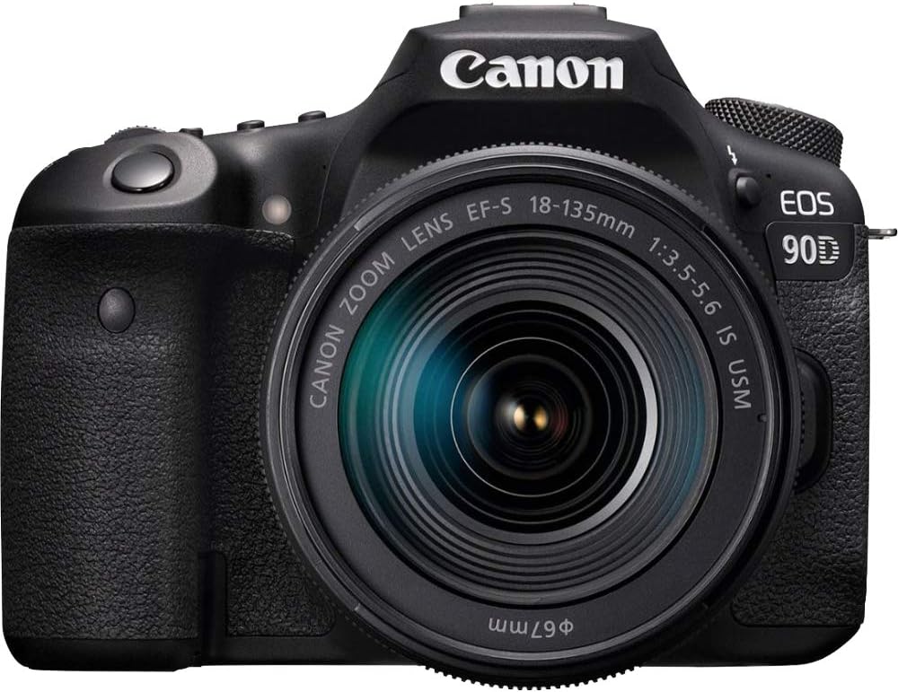 Canon DSLR Camera [EOS 90D] with 18-135 is USM Lens | Built-in Wi-Fi, Bluetooth, DIGIC 8 Image Processor, 4K Video, Dual Pixel CMOS AF, and 3.0 Inch Vari-Angle Touch LCD Screen, Black