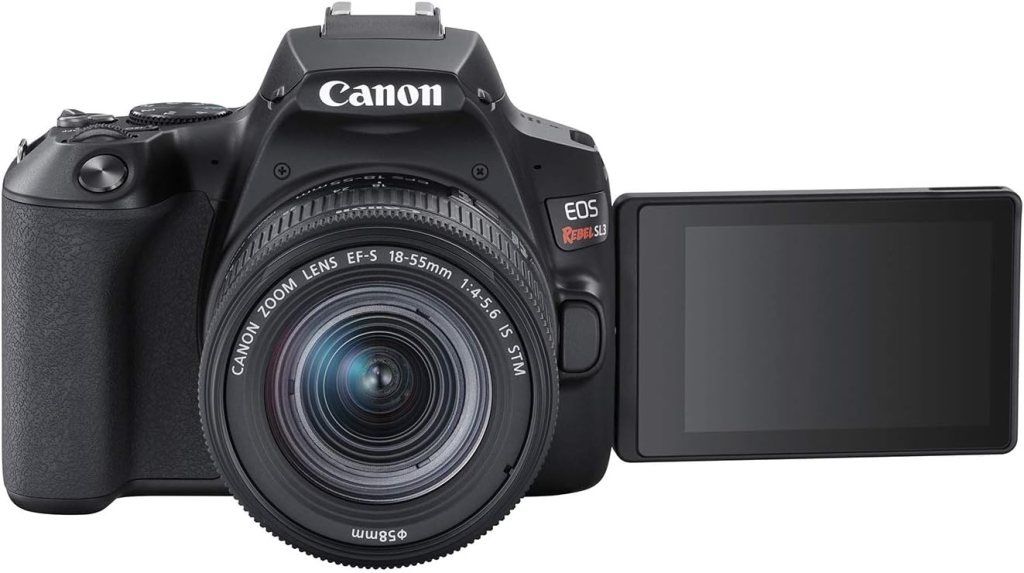 Canon EOS Rebel SL3 Digital SLR Camera with EF-S 18-55mm Lens kit, Built-in Wi-Fi, Dual Pixel CMOS AF and 3.0 Inch Vari-Angle Touch Screen, Black