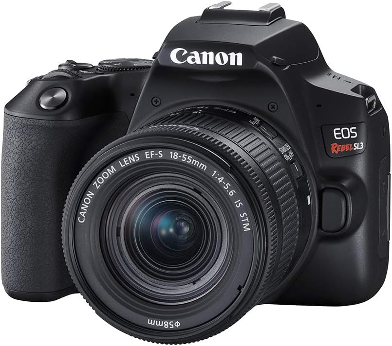 Canon EOS Rebel SL3 Digital SLR Camera with EF-S 18-55mm Lens kit, Built-in Wi-Fi, Dual Pixel CMOS AF and 3.0 Inch Vari-Angle Touch Screen, Black