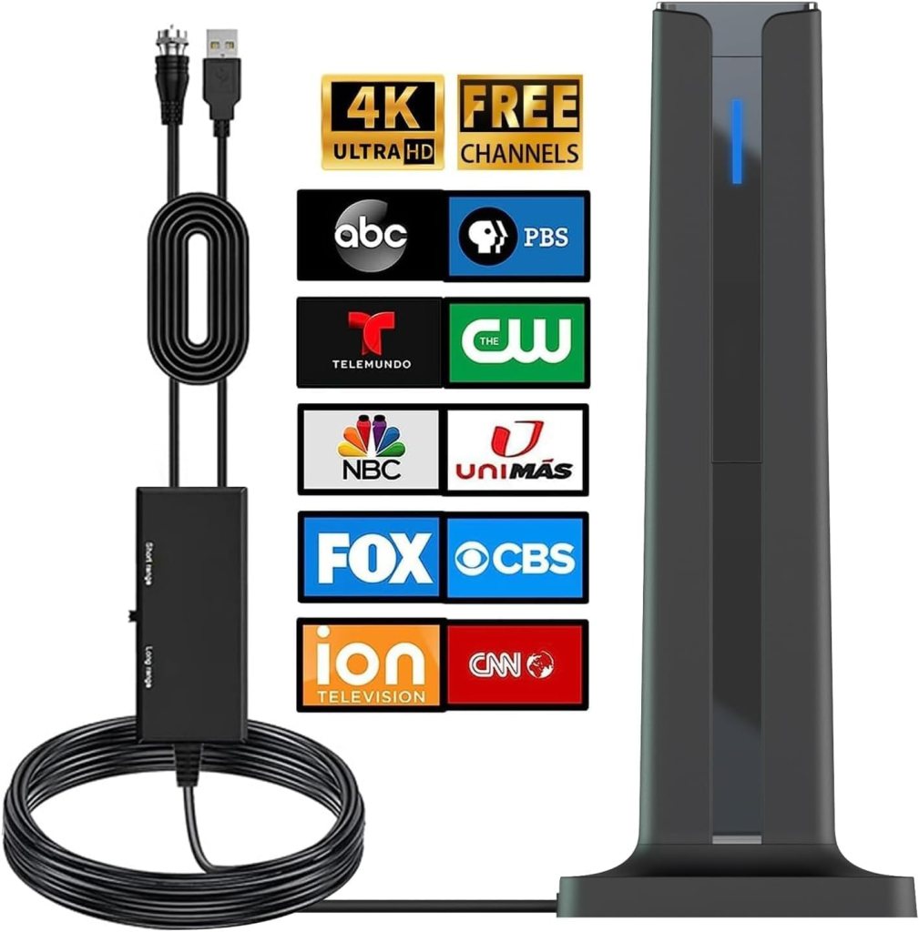 Digital Antenna for Smart tv, TV Antenna for Smart TV Indoor with Best Powerful Signal Booster Support All TV with 8K 4K 1080p All Television Outdoor Smart TV Antenna 2023 New