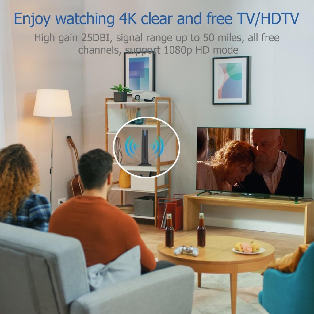 Digital Antenna for Smart tv, TV Antenna for Smart TV Indoor with Best Powerful Signal Booster Support All TV with 8K 4K 1080p All Television Outdoor Smart TV Antenna 2023 New