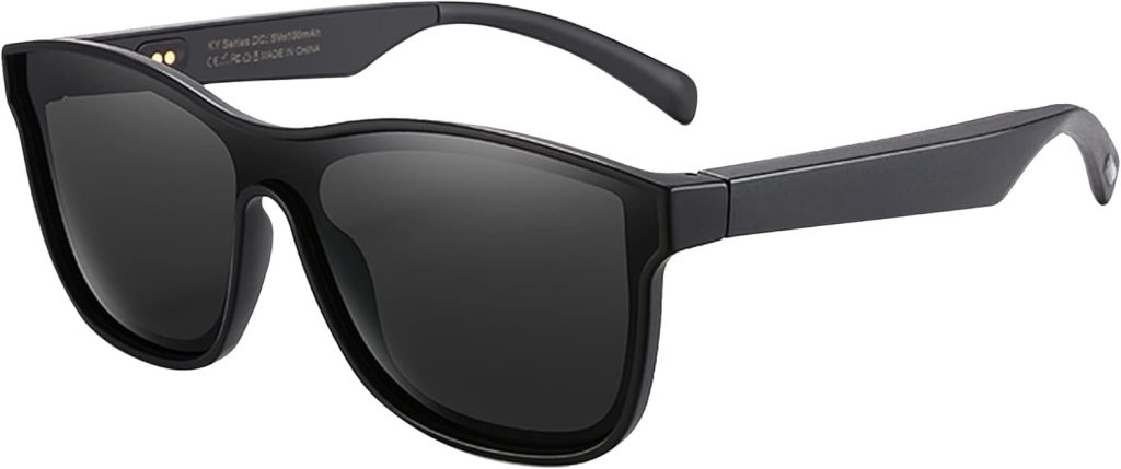 DOVIICO Smart Glasses Bluetooth-Audio Glasses with Speakers Music Glasses, Touch Voice Assistant, Blue Light Lenses, Hands Free Calling, Open Ear Sound Glass(Black)