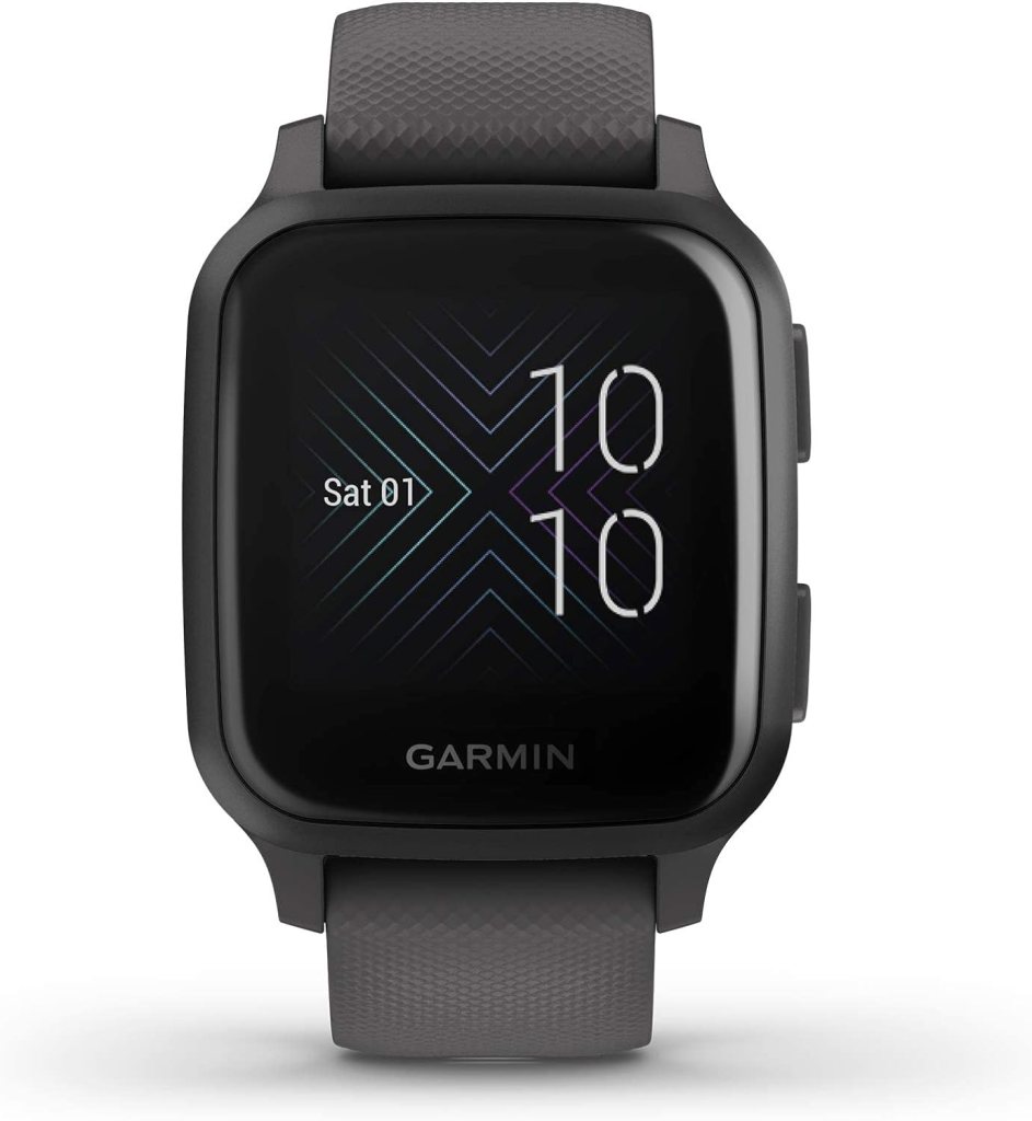 Garmin 010-02427-00 Venu Sq, GPS Smartwatch with Bright Touchscreen Display, Up to 6 Days of Battery Life, Slate (Renewed)