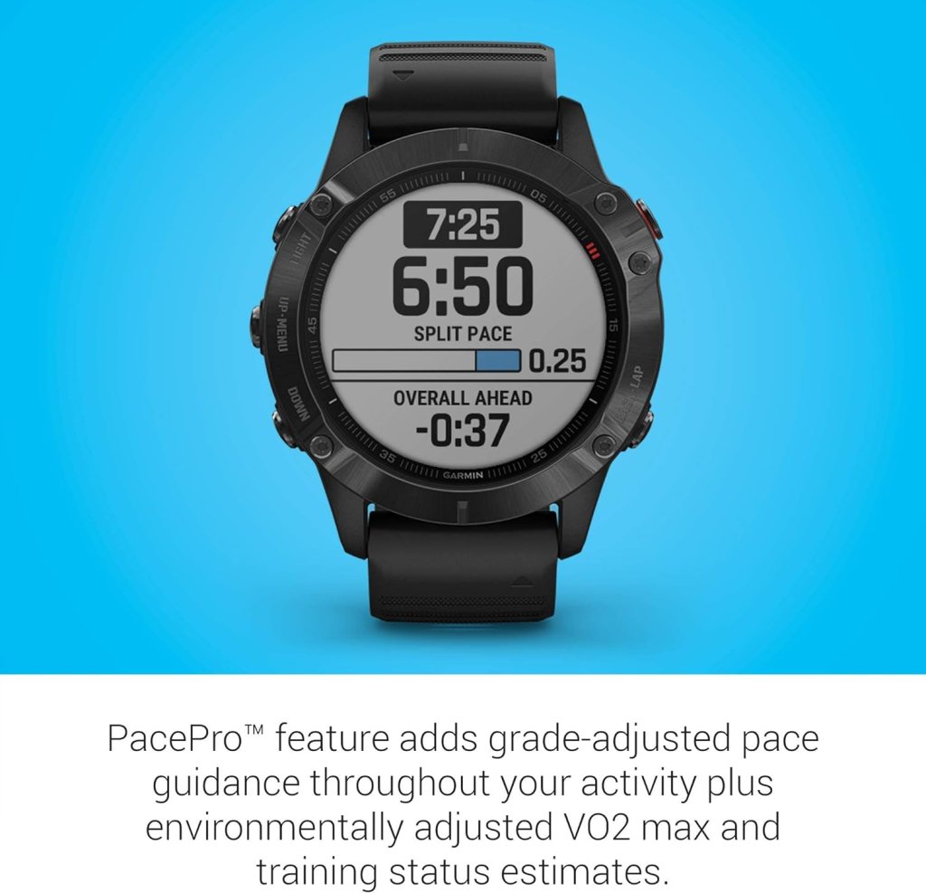 Garmin Fenix 6 Pro, Premium Multisport GPS Watch, Features Mapping, Music, Grade-Adjusted Pace Guidance and Pulse Ox Sensors, Black (Renewed) Garmin Fenix 6 Pro, Premium Multisport GPS Watch, Features Mapping, Music, Grade-Adjusted Pace Guidance and Pulse Ox Sensors, Black (Renewed)