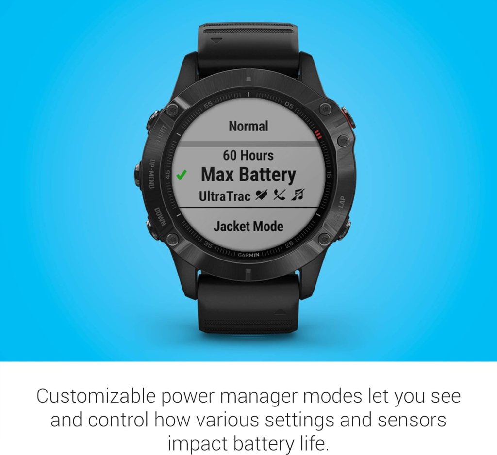 Garmin Fenix 6 Pro, Premium Multisport GPS Watch, Features Mapping, Music, Grade-Adjusted Pace Guidance and Pulse Ox Sensors, Black (Renewed) Garmin Fenix 6 Pro, Premium Multisport GPS Watch, Features Mapping, Music, Grade-Adjusted Pace Guidance and Pulse Ox Sensors, Black (Renewed)