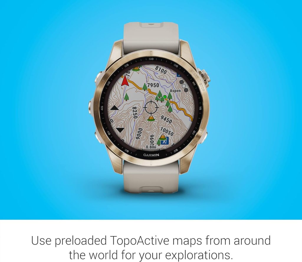 Garmin fenix 7S , Smaller sized adventure smartwatch, with Solar Charging Capabilities, Rugged outdoor watch with GPS, touchscreen, health and wellness features, rose gold with light sand band Garmin fenix 7S , Smaller sized adventure smartwatch, with Solar Charging Capabilities, Rugged outdoor watch with GPS, touchscreen, health and wellness features, rose gold with light sand band