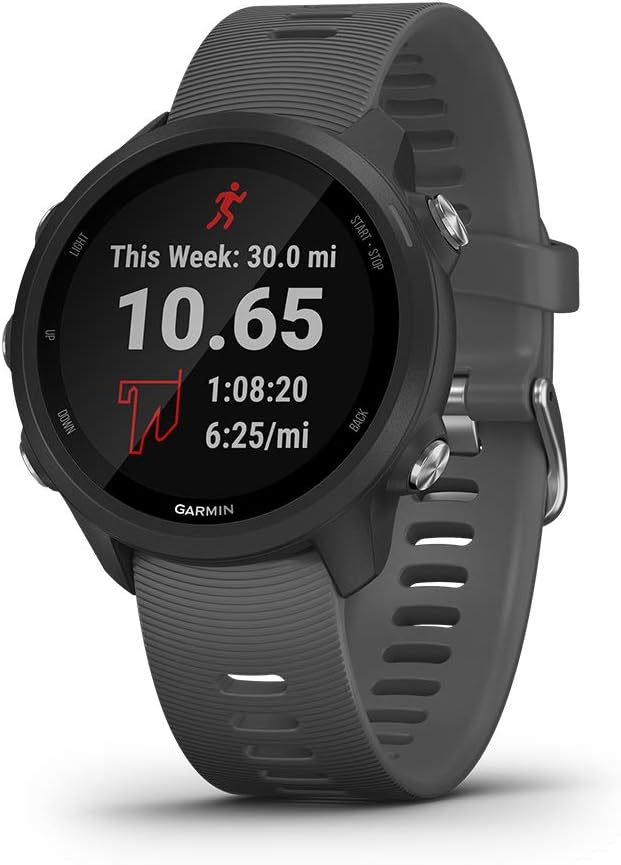 Garmin Forerunner 245, GPS Running Smartwatch with Advanced Dynamics, Slate Gray Garmin Forerunner 245, GPS Running Smartwatch with Advanced Dynamics, Slate Gray