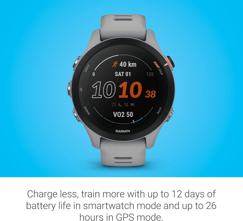 Garmin Forerunner® 255, GPS Running Smartwatch, Advanced Insights, Long-Lasting Battery, Slate Gray