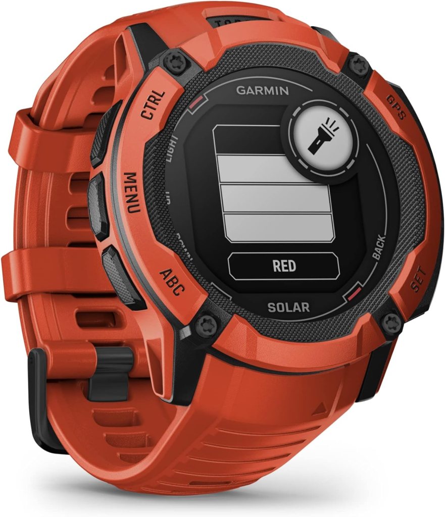 Garmin Instinct 2X Solar, Rugged GPS Smartwatch, Built-in Flashlight, Solar Charging Capability, Multi-Band GNSS, Graphite