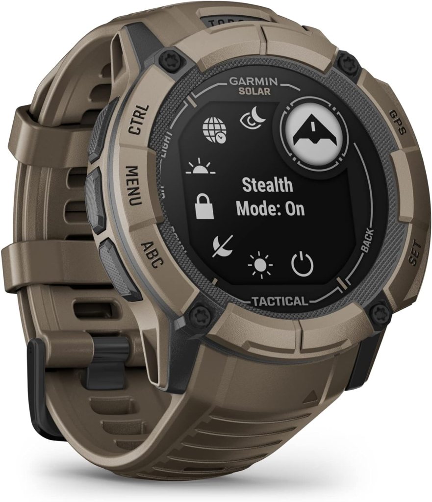 Garmin Instinct 2X Solar - Tactical Edition, Rugged GPS Smartwatch, Built-in Flashlight, Ballistics Calculator, Solar Charging Capability,  Black