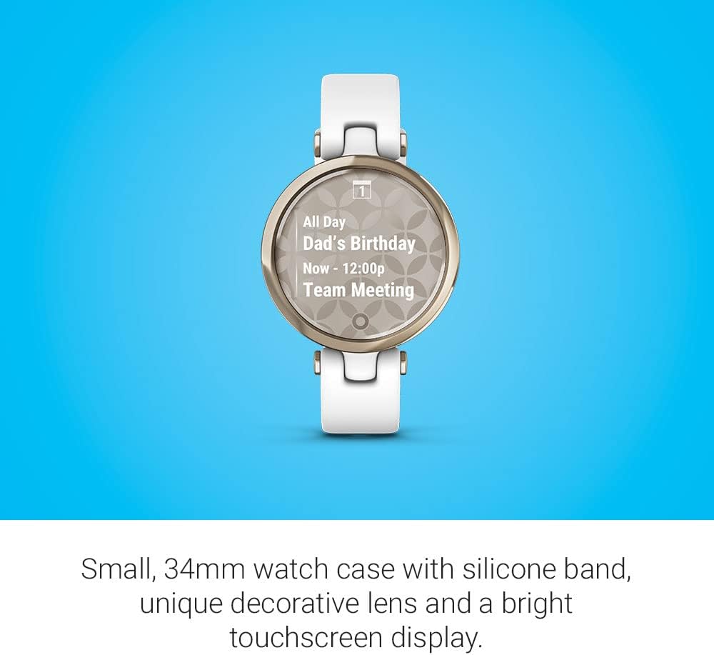 Garmin Lily™, Small Smartwatch with Touchscreen and Patterned Lens, Dark Purple , 1 inch