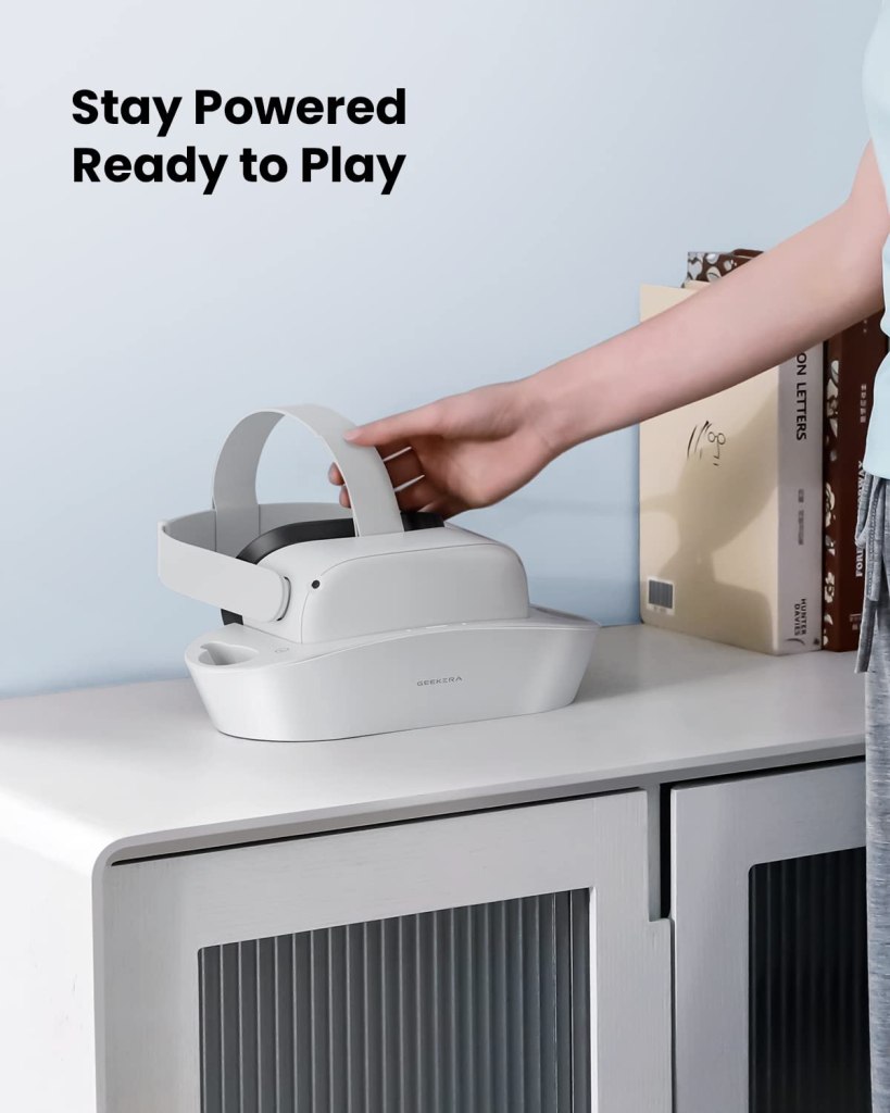 GEEKERA Charging Dock for Oculus Quest 2, Magnetic Charging Station for Meta Quest 2 VR Headset Controllers, VR Accessories with 2 Rechargeable Batteries, USB C Charger, Fast Charging GEEKERA Charging Dock for Oculus Quest 2, Magnetic Charging Station for Meta Quest 2 VR Headset Controllers, VR Accessories with 2 Rechargeable Batteries, USB C Charger, Fast Charging