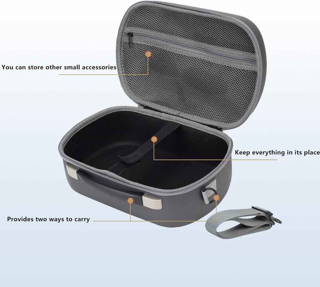 Hard Carrying Case for Meta Oculus Quest 2, PICO 3/4 VR Headset and Elite Strap - Portable Travel All Protective Messenger Bag for Quest 2 VR Gaming Headset and Touch Controllers Accessories