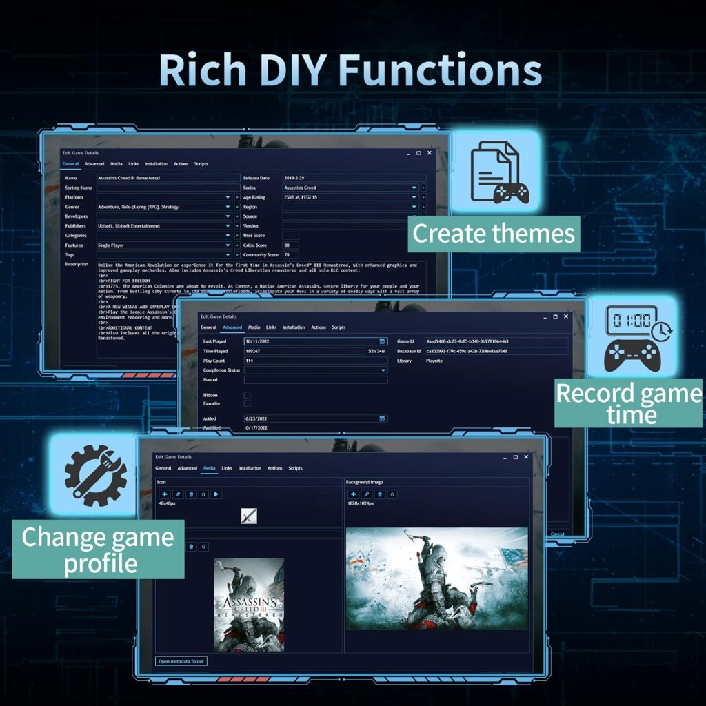 Hyper Base Mix 5T Game HDD with 60649 Video Games, Retro Game Console HDD with 75 Emulators  50 AAA PC Games, Retrobat/Playnite/Launchbox Hard Drive, Plug and Play for PC with Win 8.1/10/11, USB 3.0