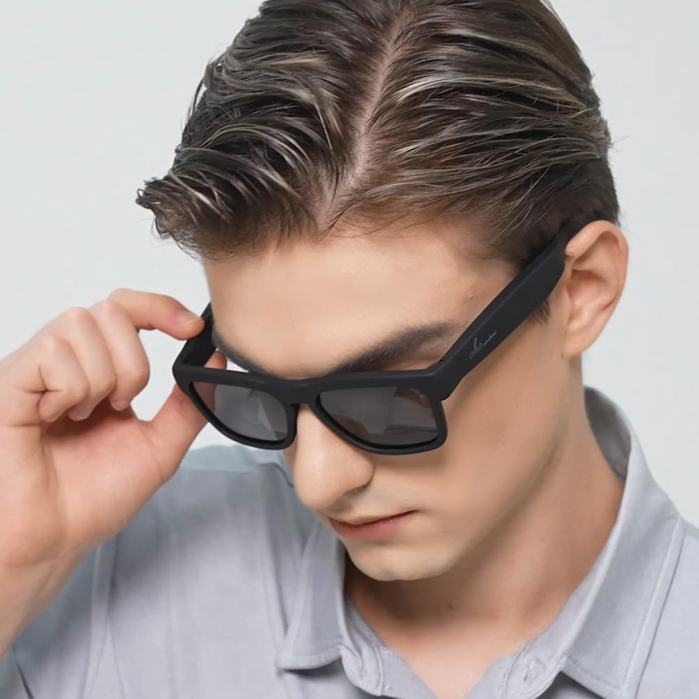 OhO Smart Glasses,Polarized Sunglasses with Bluetooth Speaker,Athletic/Outdoor UV Protection and Voice Control,Unisex