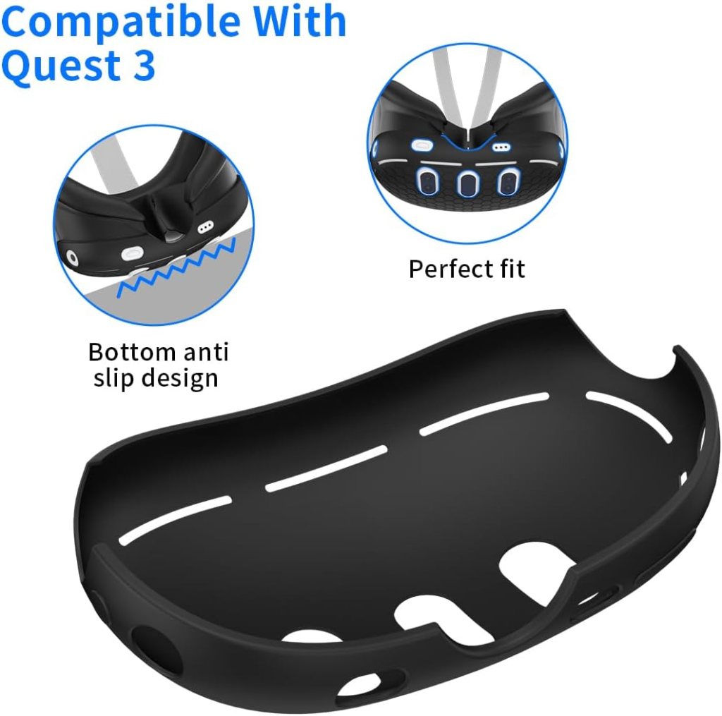 RGEEK Compatible with Quest 3 Accessories, VR Face Cover, VR Shell Cover, for Quest 3 Controller Grips Cover, Protective Joystick Cover for Quest 3
