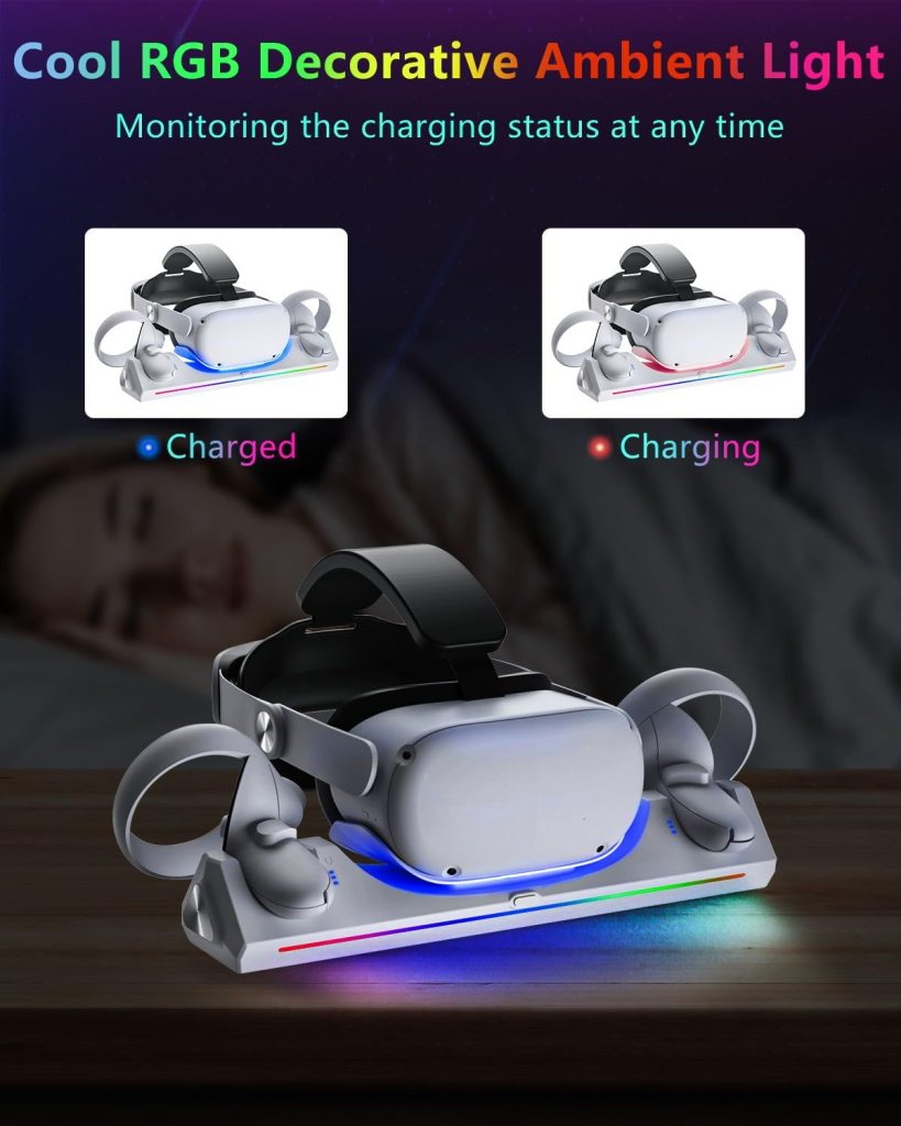 Saqico Battery Pack for Oculus Quest 2, 5000mAh Head Strap Battery Pack Compatible with Oculus/Meta Quest 2 Lightweight and Portable VR Extend Power Accessories for Extra 2-4H Playtime