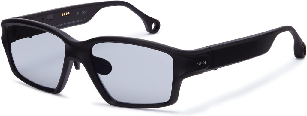SOLOS Neon 1-3 Smart Sunglasses for Active Lifestyles, iPhone and Android Compatible Audio Glasses with Bluetooth Connectivity (Matte Black, Mirror Silver)