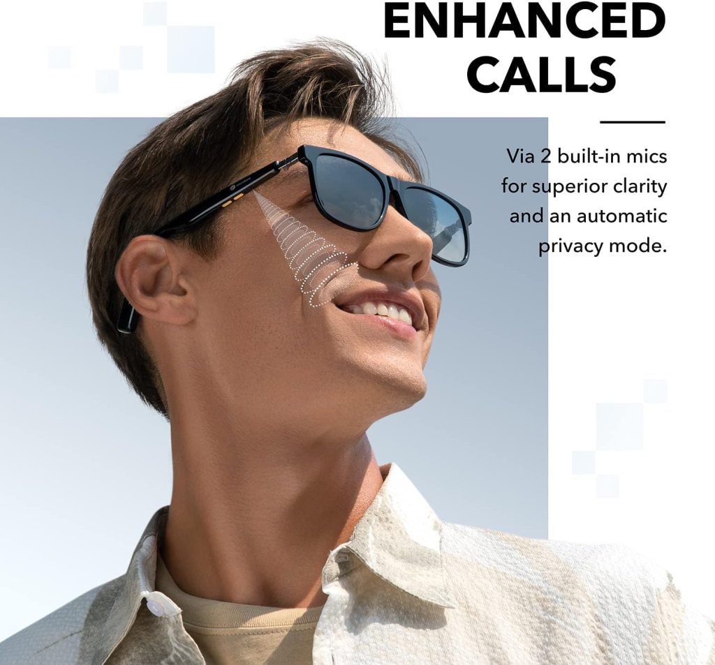 Soundcore by Anker, Frames Wander Bluetooth Audio Smart Glasses, Interchangeable Frames, Open Ear Surround Sound with 4 Speakers, Polarized Lenses, 2 Mics, Clear Calls, Voice Control, App