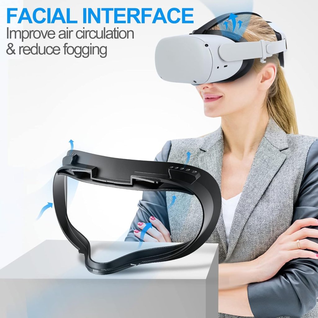 SUPERUS Facial Interface Face Cover Pad Removable Nose Guard for Oculus Quest 2, Sweat-Proof PU Foam Cushion - VR Accessories for Meta Quest 2, Compatible with Oculus Quest 2 Original Spacer SUPERUS Facial Interface Face Cover Pad Removable Nose Guard for Oculus Quest 2, Sweat-Proof PU Foam Cushion - VR Accessories for Meta Quest 2, Compatible with Oculus Quest 2 Original Spacer