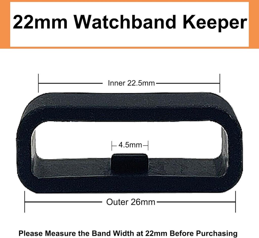 22MM Watch Band Holder Loop Replacement for Garmin vivoactive 4/ Garmin Forerunner 255/ Garmin Forerunner 255 music/Garmin venu 2/ Garmin Forerunner 265 Silicone Band Keeper Retainer