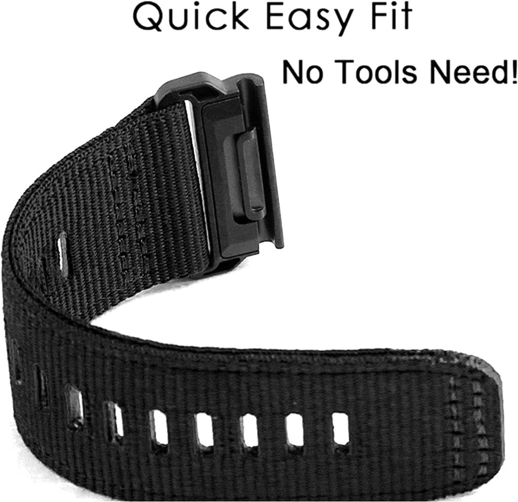 Abanen Upgraded Quick Fit 22mm Nylon Watch Bands for Garmin Fenix 7 / Fenix 6 / Fenix 5 / EPIX 2, Adjustable Woven Nylon Webbing Sports Wrist Strap with Stainless Steel Clasp for Forerunner 955, MARQ