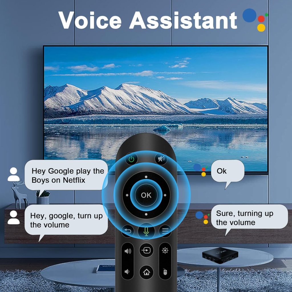 Android TV Box, Smart TV Box Android 12.5 Ultra 4K HDR 2.4G 5G Dual Band WiFi Smart Streaming Media Player Bluetooth 5.2 Quad-Core 64 Bits Support Dolby Audio with Voice Remote Control for Home Office