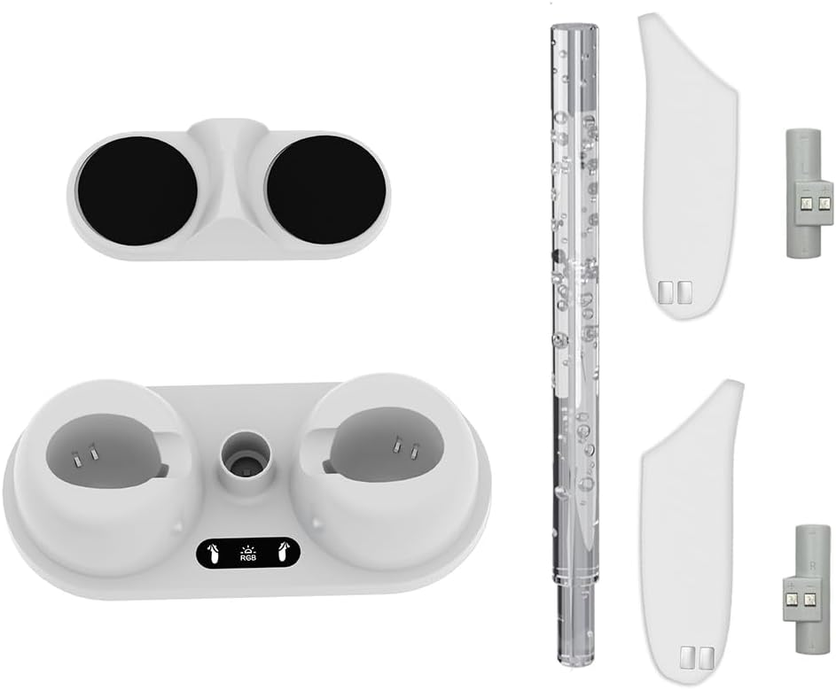 AZURAOKEY Charging Dock Station Compatible with Oculus/Meta Quest 3, RGB Light VR Glasses Storage Stand Non-Slip VR Headset Controller Stand for Oculus/Meta Quest 3