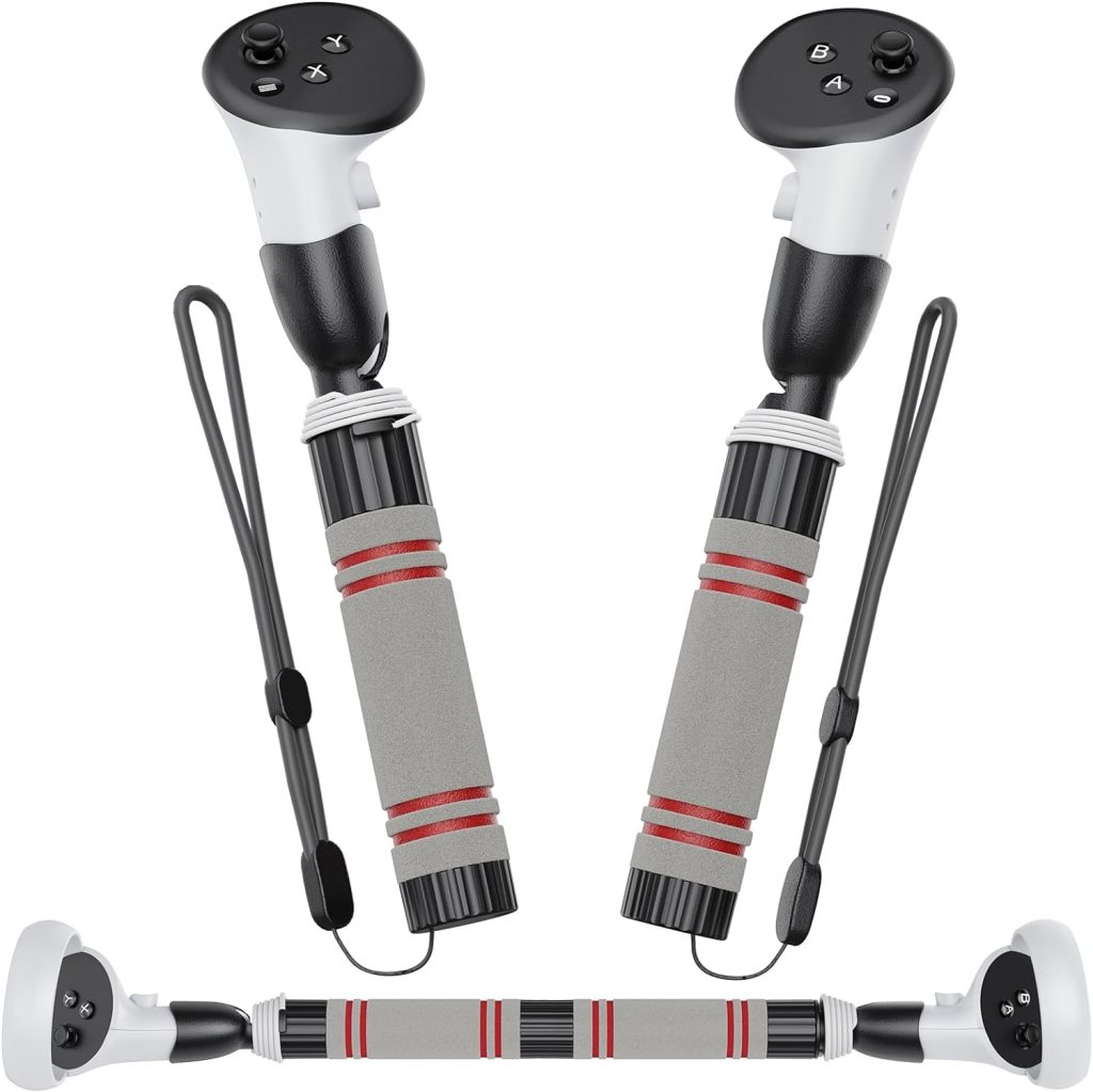 DUXICEPIN Handle Accessories for Meta Quest 3 / Oculus Quest 2 Controllers Extensions, Dual Handles Extension Grips for VR Game Beat Saber Golf Club Baseball  Gorilla Tag