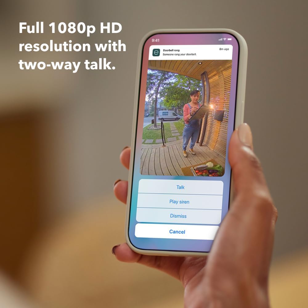ecobee Smart Video Doorbell Camera (Wired) - with Industry Leading HD Camera, Smart Security, Night Vision, Person and Package Sensors, 2-Way Talk, and Video  Snapshot Recording