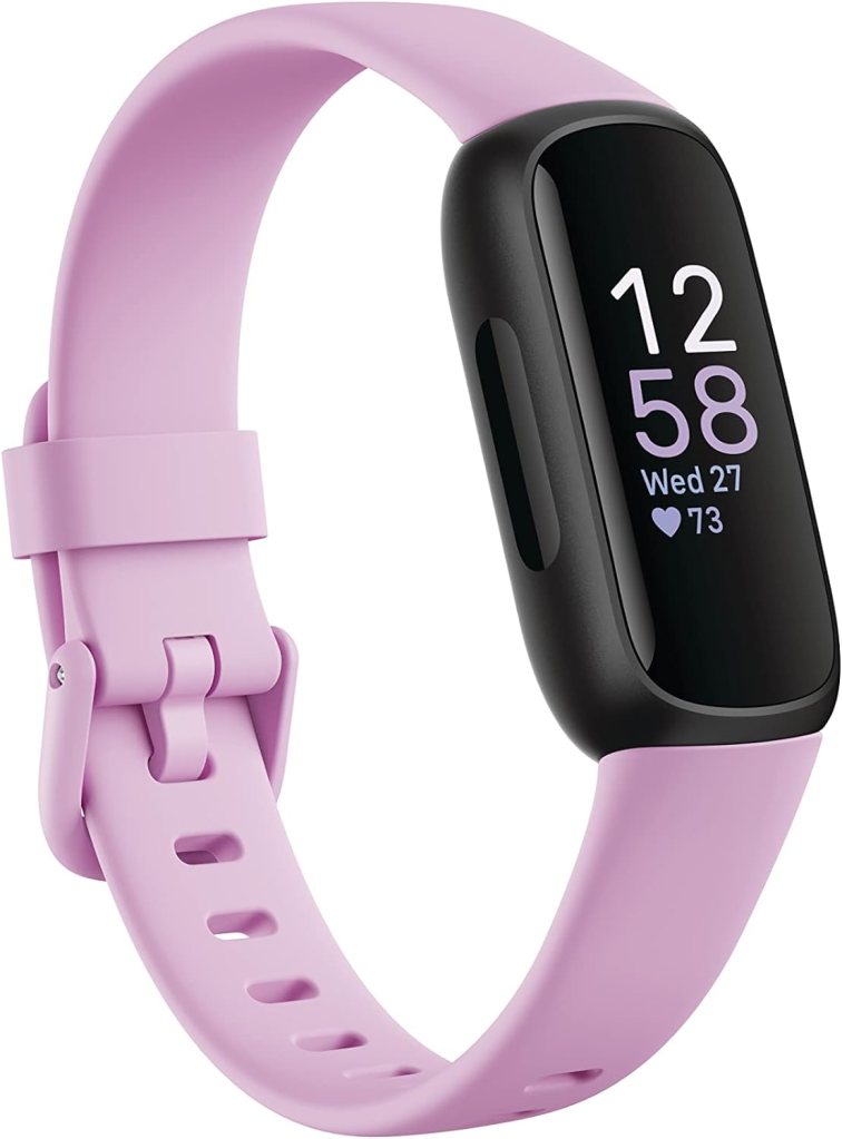 Fitbit Inspire 3 Health -Fitness-Tracker with Stress Management, Workout Intensity, Sleep Tracking, 24/7 Heart Rate and more, Lilac Bliss/Black, One Size (S  L Bands Included)