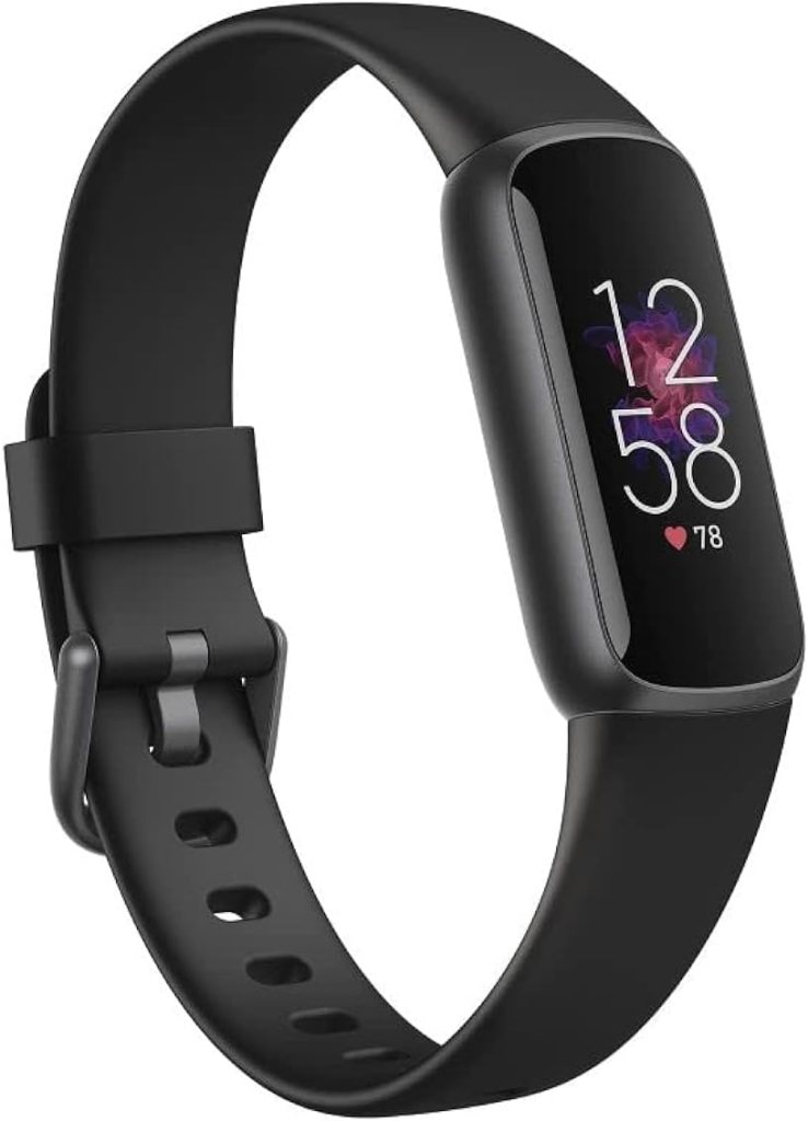 Fitbit Luxe-Fitness and Wellness-Tracker with Stress Management, Sleep-Tracking and 24/7 Heart Rate, Black/Graphite, One Size (S  L Bands Included)