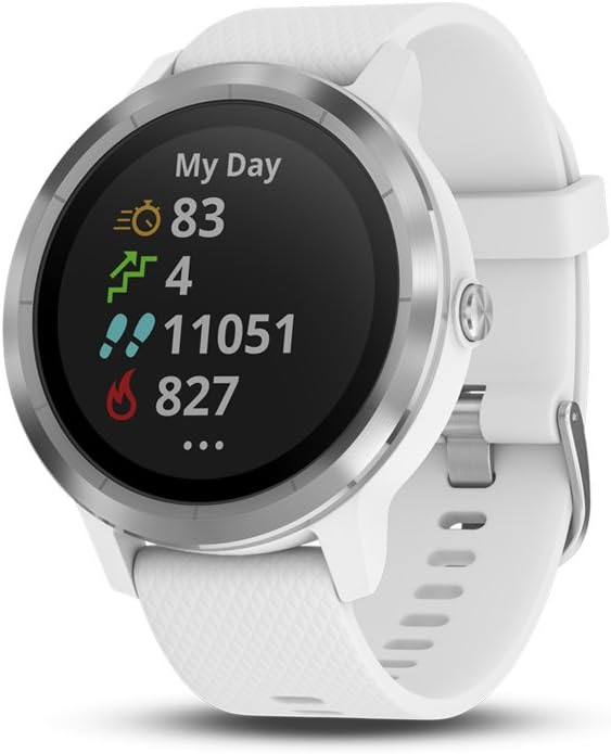 Garmin 010-01769-21 Vivoactive 3, GPS Smartwatch with Contactless Payments and Built-in Sports Apps, White/Silver